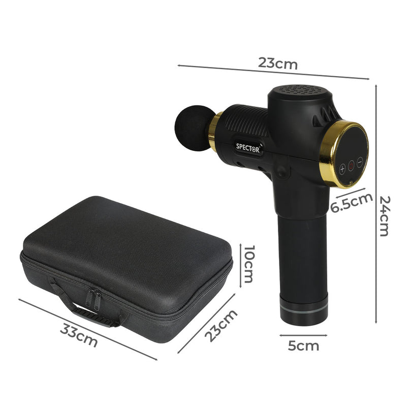 Spector Massage Gun 6 Heads Electric Black