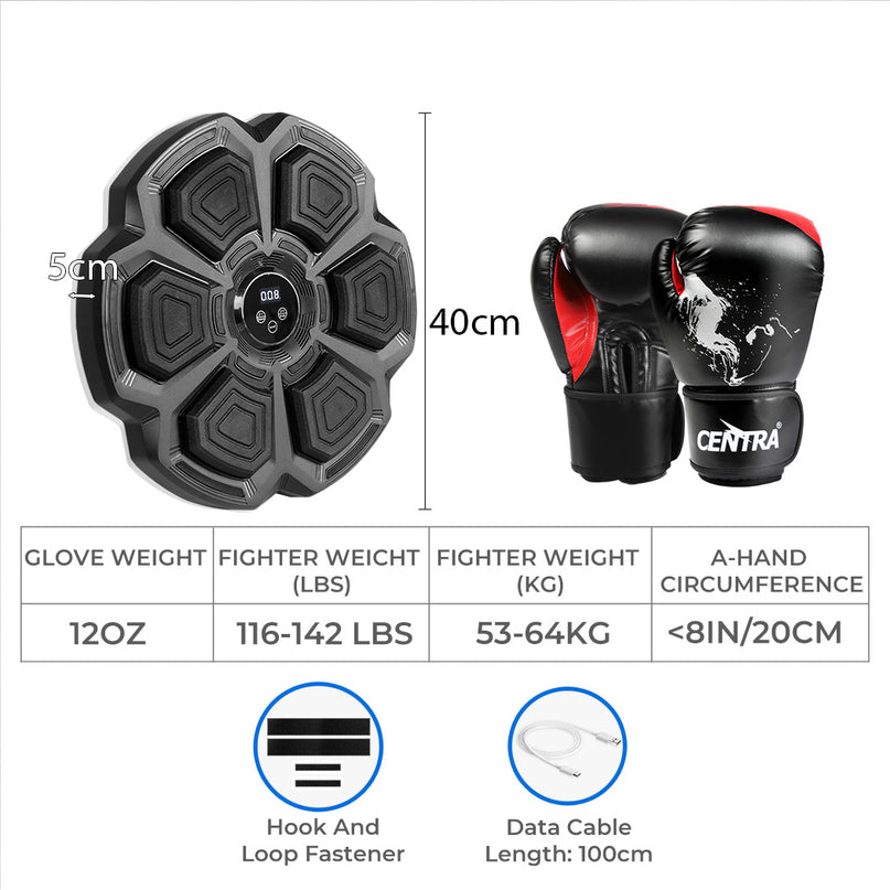 Centra Punching Box With 12OZ Boxing Glove Black